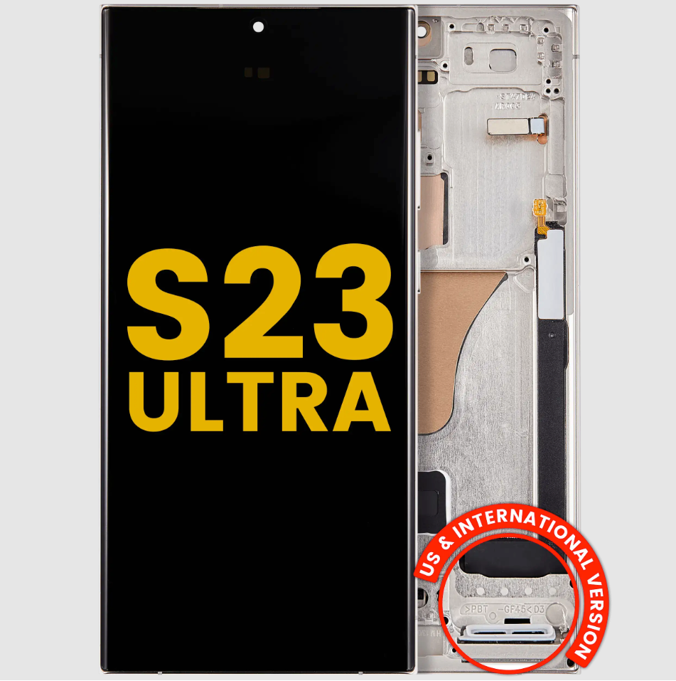 OLED Assembly With Frame For Samsung Galaxy S23 Ultra (US & International) (Refurbished) (Cream)