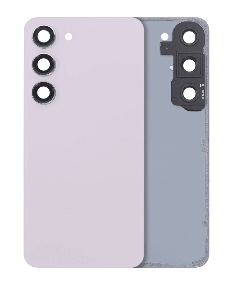 Back Cover Glass With Camera Lens For Samsung Galaxy S23 5G (No Logo) (Aftermarket Plus) (Lavender)