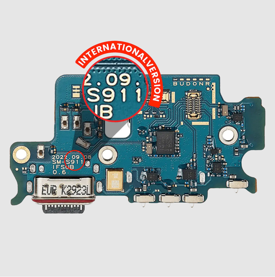 Charging Port Board With Sim Card Reader For Samsung Galaxy S23 5G (S911B) (International Version) (Premium)