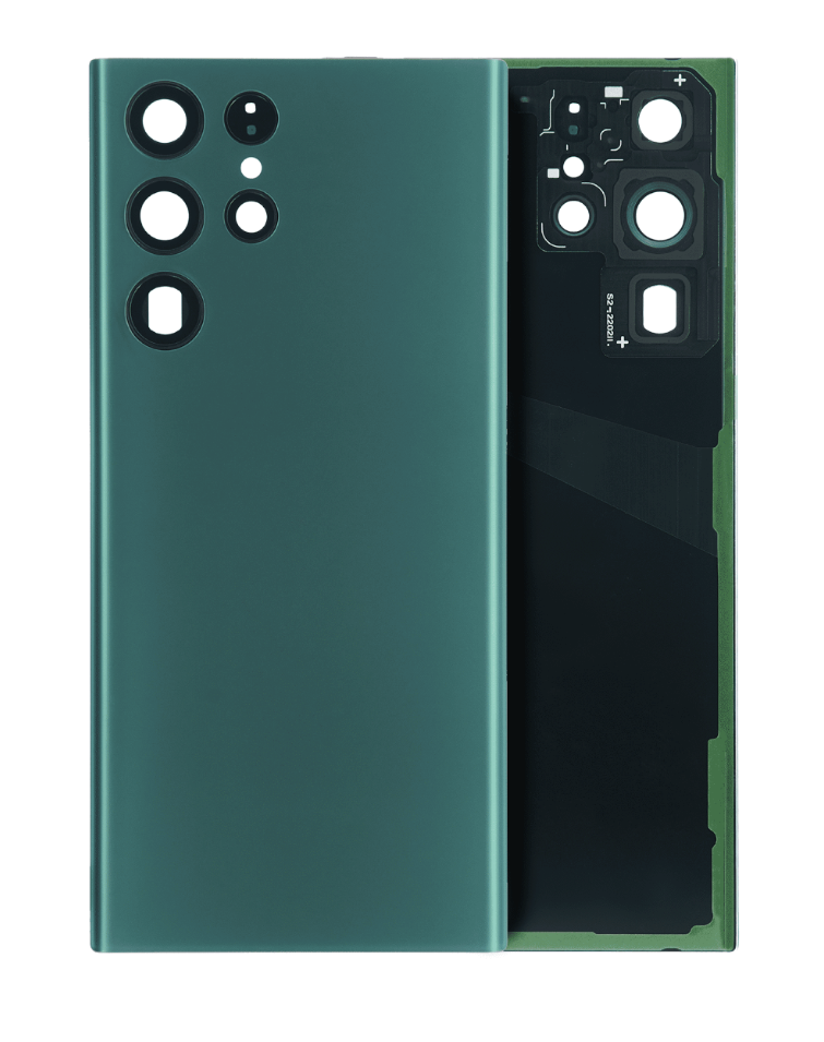 Back Cover Glass With Camera Lens For Samsung Galaxy S22 Ultra 5G (No Logo) (Aftermarket Plus) (Green)