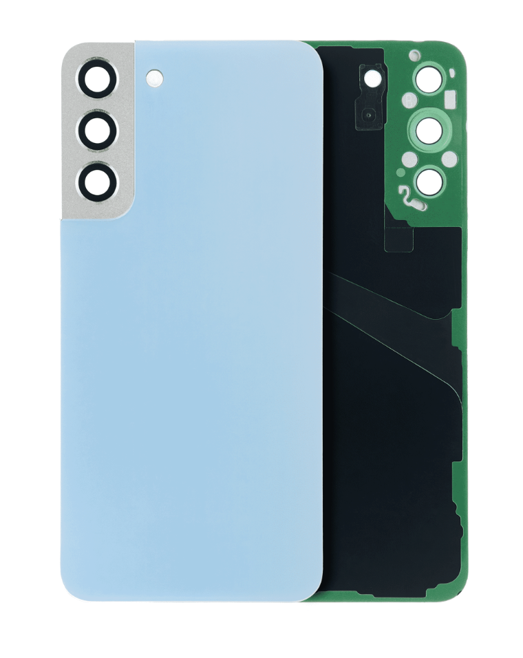 Back Cover Glass With Camera Lens For Samsung Galaxy S22 Plus 5G (No Logo) (Aftermarket Plus) (Sky Blue)