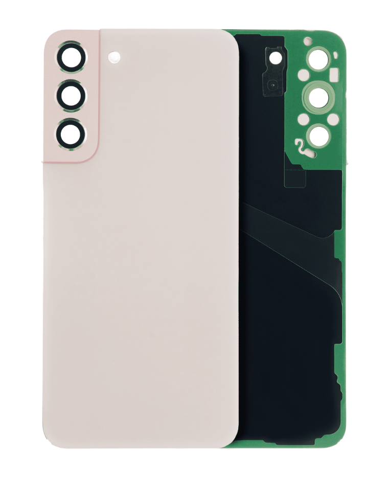 Back Cover Glass With Camera Lens For Samsung Galaxy S22 Plus 5G (No Logo) (Aftermarket Plus) (Pink Gold)