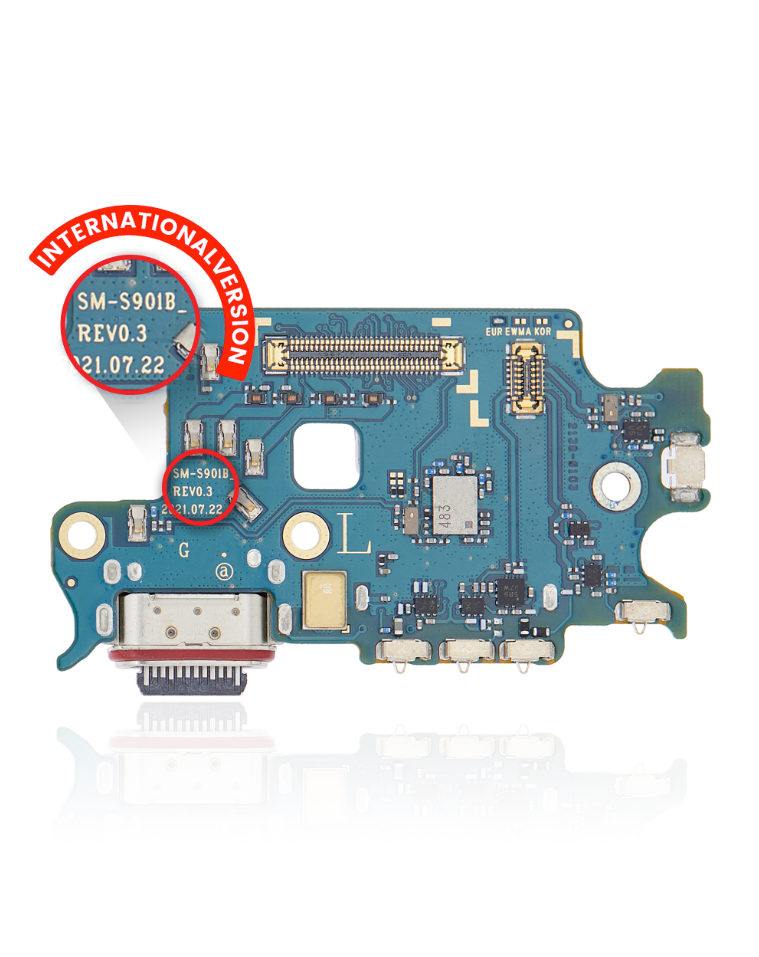 Charging Port Board With Sim Card Reader For Samsung Galaxy S22 5G (S901B) (International Version) (Premium)
