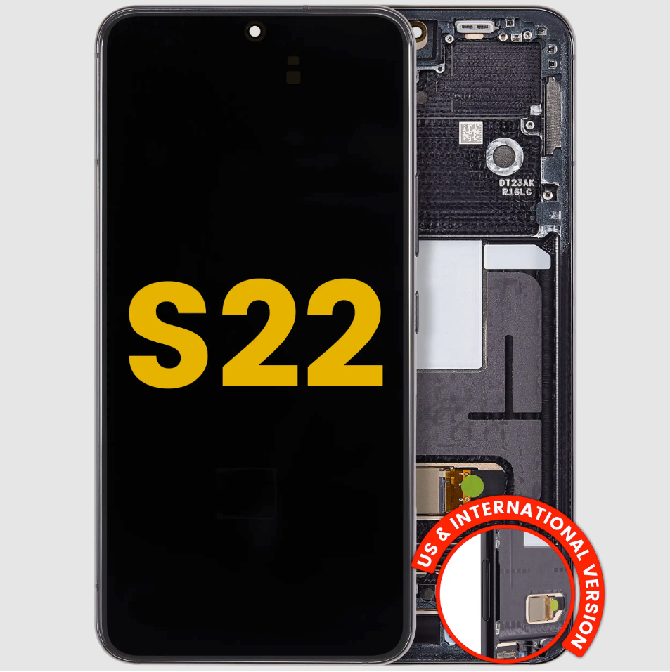 OLED Assembly With Frame For Samsung Galaxy S22 5G (US & International Version) (Refurbished) (Phantom Black)
