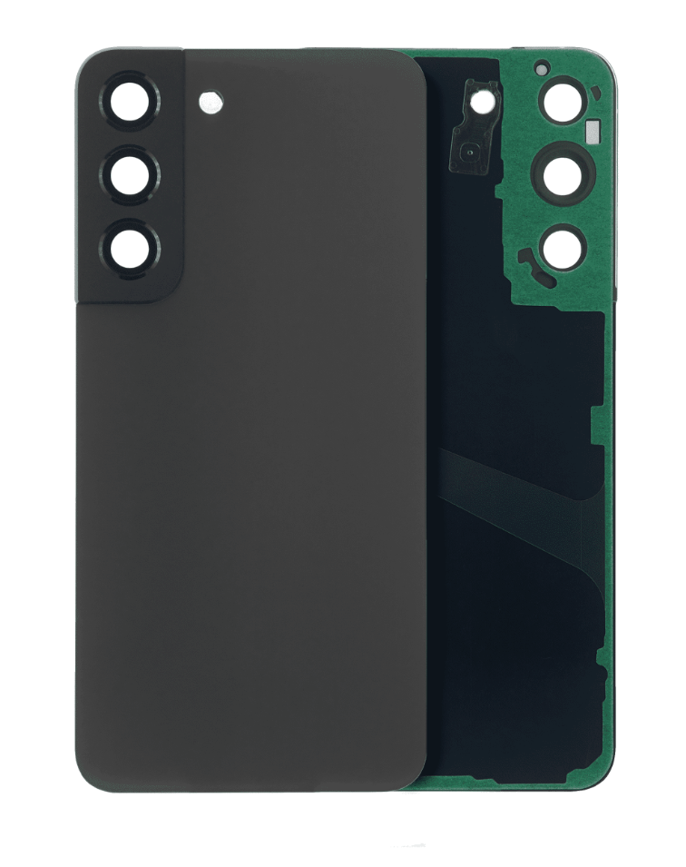 Back Cover Glass With Camera Lens For Samsung Galaxy S22 5G (No Logo) (Aftermarket Plus) (Graphite)