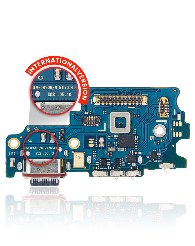 Charging Port Board With Sim Card Reader For Samsung Galaxy S21 FE 5G (G990B/N) (International Version) (Premium)