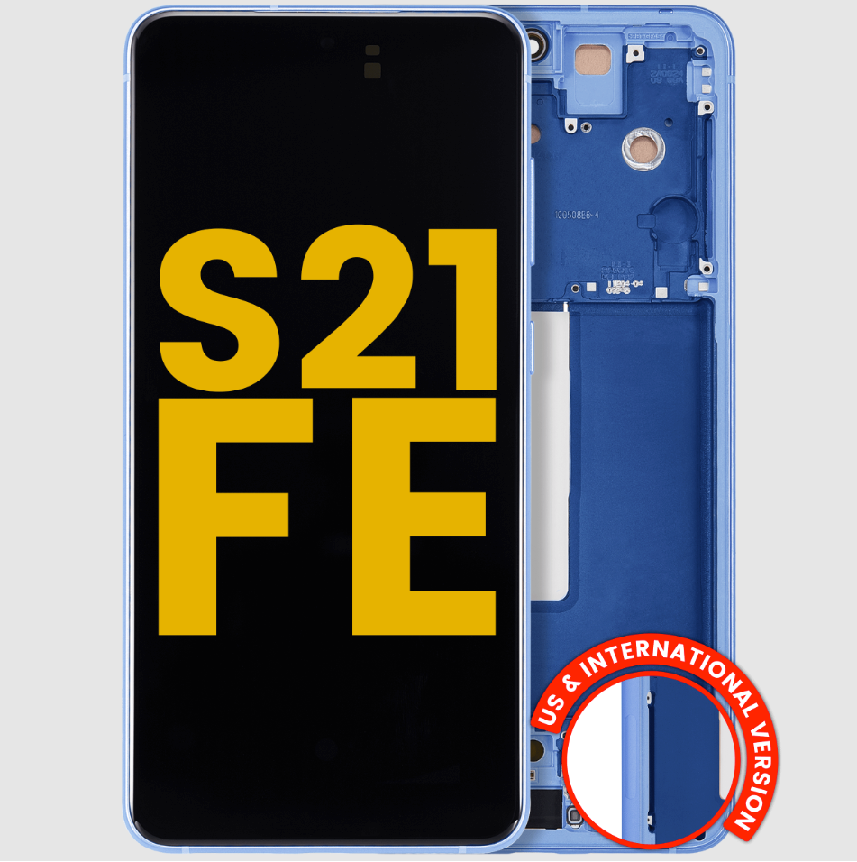 OLED Assembly With Frame For Samsung Galaxy S21 FE 5G (US & International) (Refurbished) (Blue)