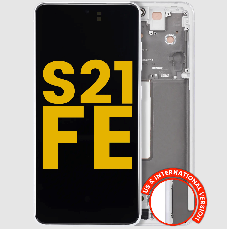 OLED Assembly With Frame For Samsung Galaxy S21 FE 5G (US & International) (Refurbished) (White)