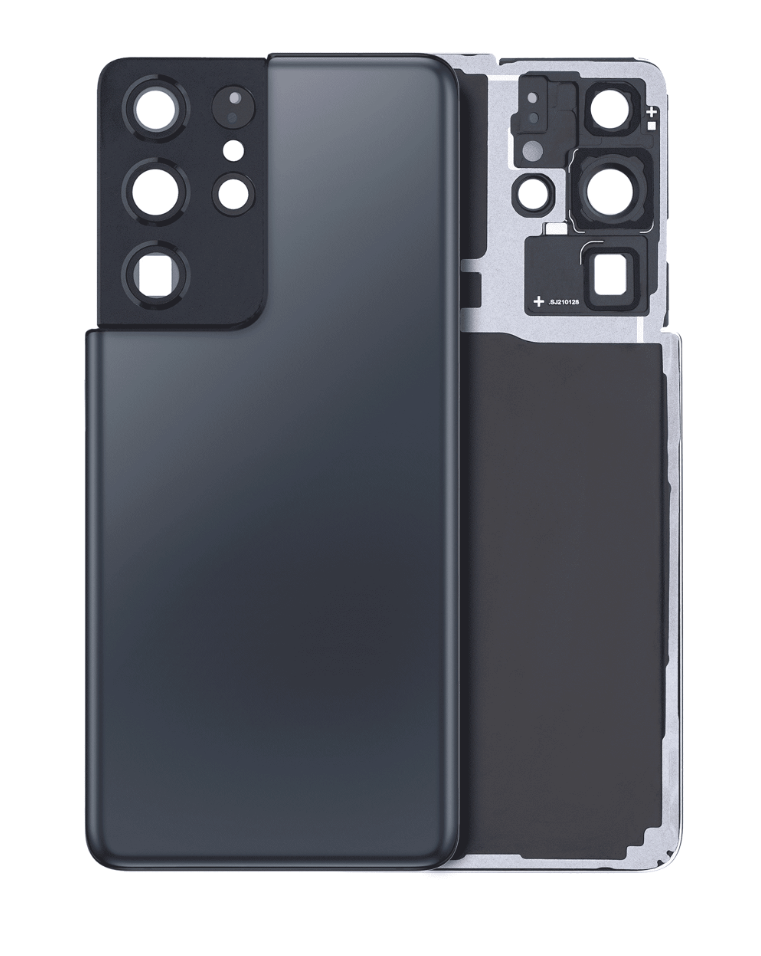 Back Cover Glass With Camera Lens For Samsung Galaxy S21 Ultra (No Logo) (Aftermarket Plus) (Phantom Navy)