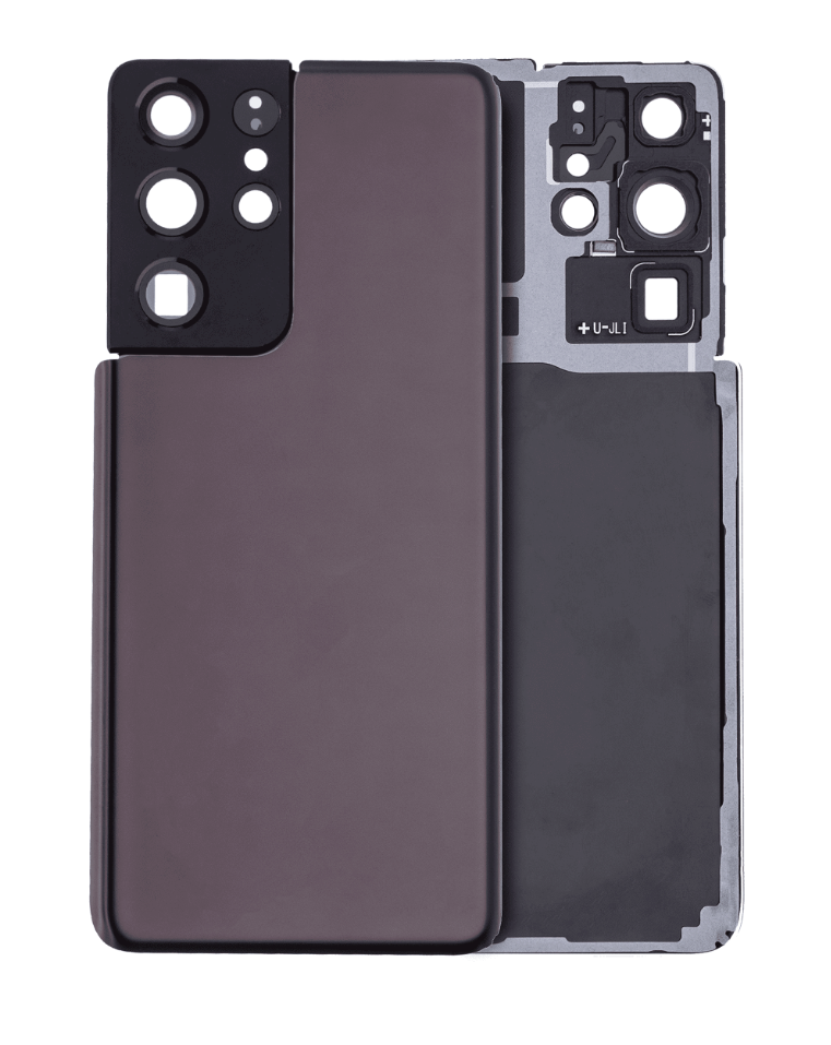 Back Cover Glass With Camera Lens For Samsung Galaxy S21 Ultra (No Logo) (Aftermarket Plus) (Phantom Brown)