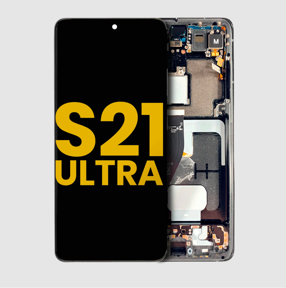 OLED Assembly With Frame For Samsung Galaxy S21 Ultra 5G (Refurbished) (Phantom Black)