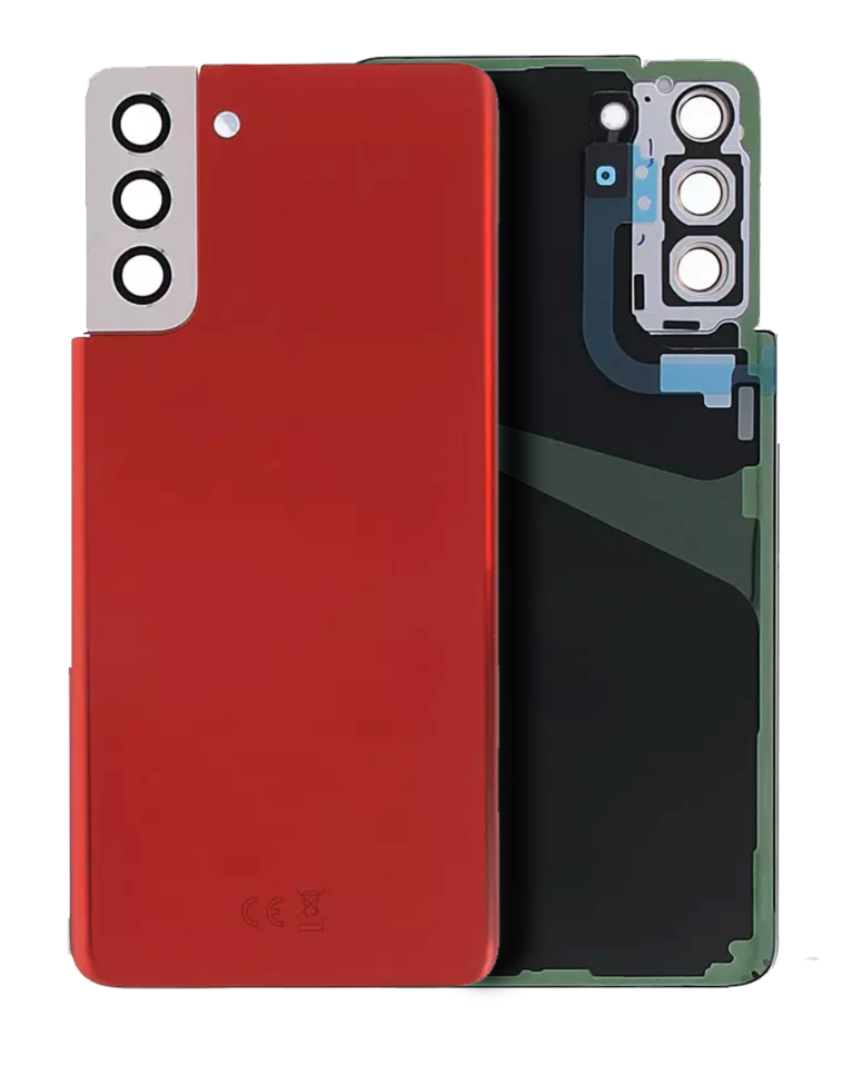 Back cover Glass With Camera Lens For Samsung Galaxy S21 Plus 5G (Aftermarket Plus) (Phantom Red)