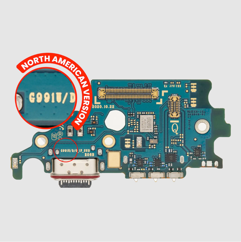 Charging Port Board With Sim Card Reader For Samsung Galaxy S21 5G (G991U) (US Version) (Premium)