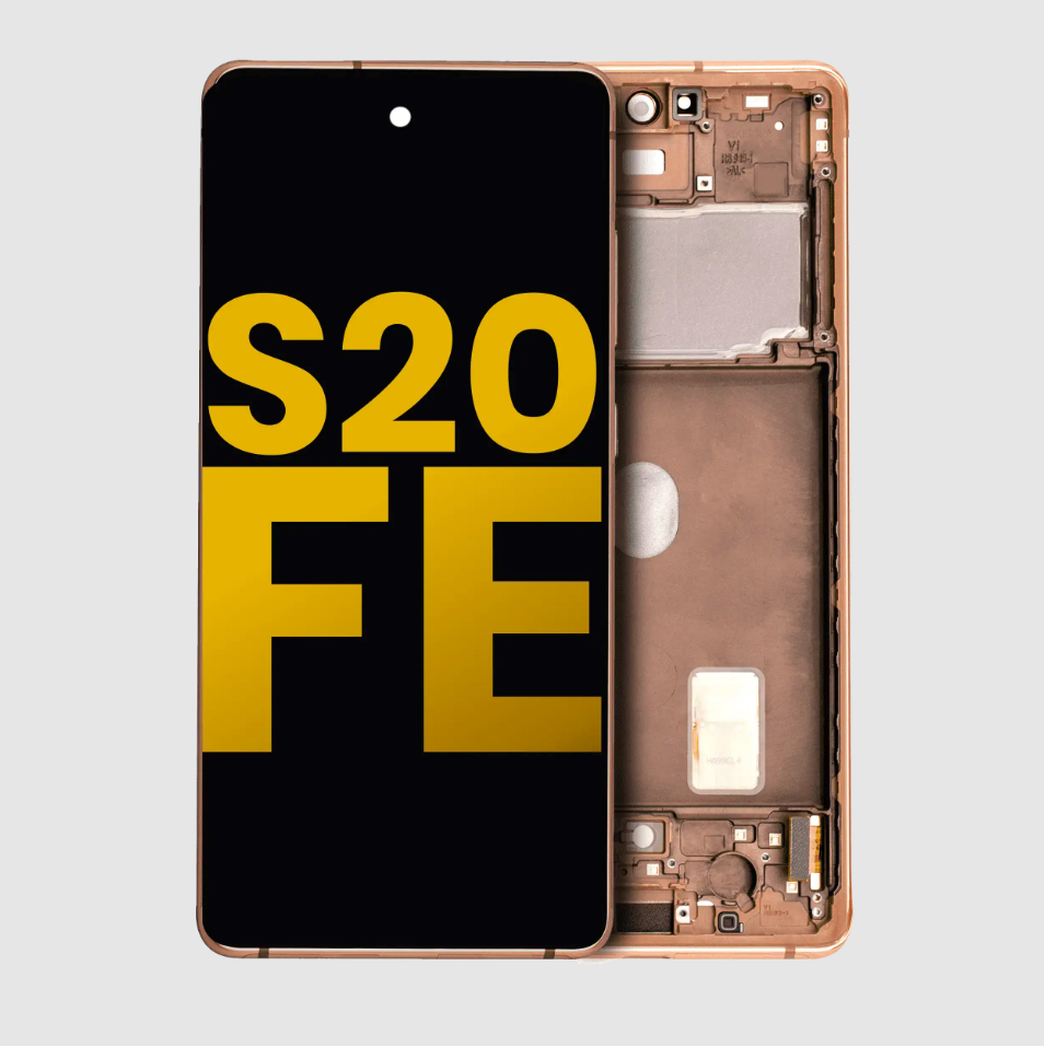 OLED Assembly With Frame For Samsung Galaxy S20 FE 4G / 5G (Refurbished) (Cloud Orange)