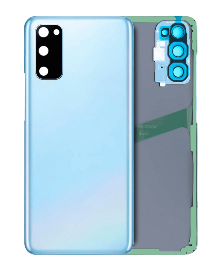 Back Cover Glass With Camera Lens For Samsung Galaxy S20 5G (No Logo) (Aftermarket Plus) (Cloud Blue)