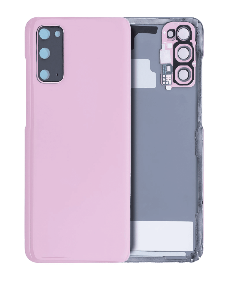 Back Cover Glass With Camera Lens For Samsung Galaxy S20 5G (No Logo) (Aftermarket Plus) (Cloud Pink)