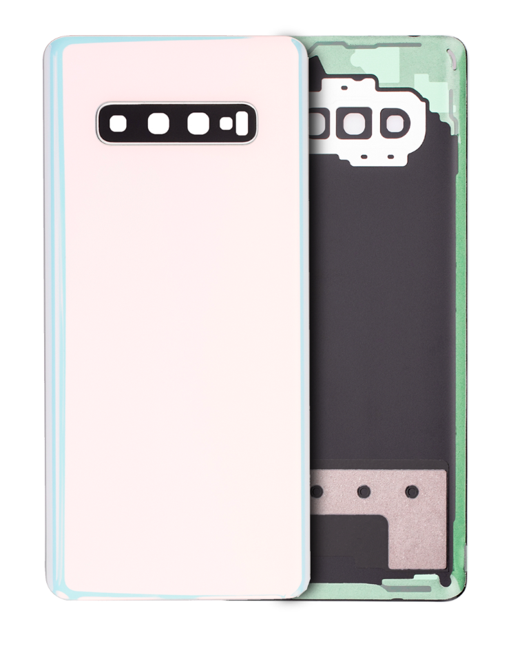 Back cover Glass With Camera Lens For Samsung Galaxy S10 Plus (No Logo) (Aftermarket Plus) (Prism White)