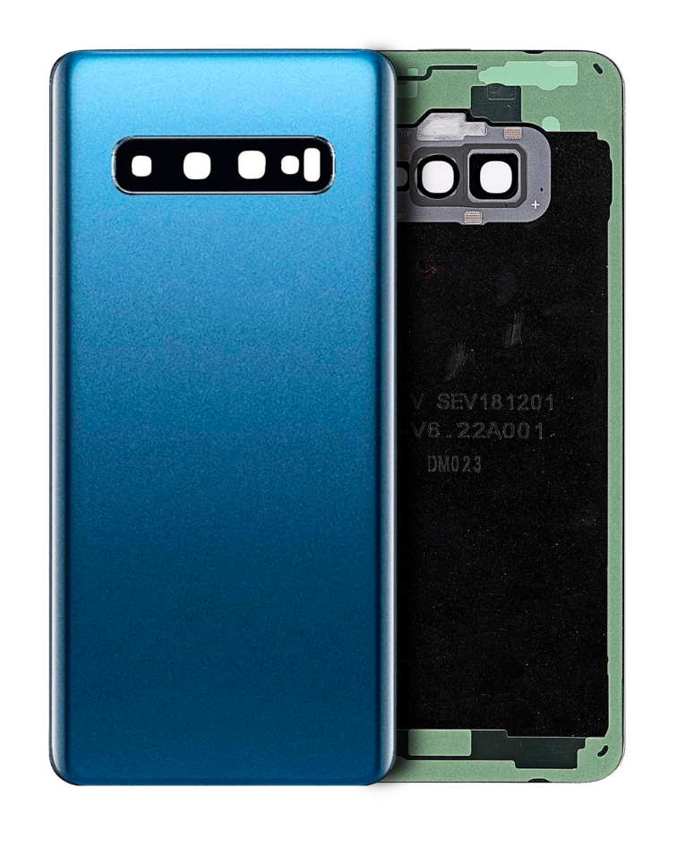 Back cover Glass With Camera Lens For Samsung Galaxy S10 (No Logo) (Aftermarket Plus) (Prism Blue)