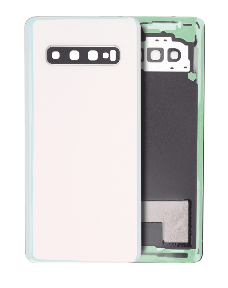 Back cover Glass With Camera Lens For Samsung Galaxy S10 (No Logo) (Aftermarket Plus) (Prism White)