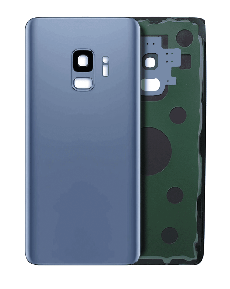 Back Cover Glass With Camera Lens For Samsung Galaxy S9 (No Logo) (Aftermarket Plus) (Coral Blue)