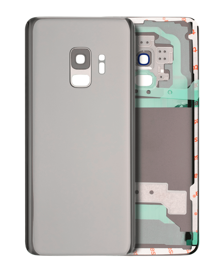 Back Cover Glass With Camera Lens For Samsung Galaxy S9 (No Logo) (Aftermarket Plus) (Silver)