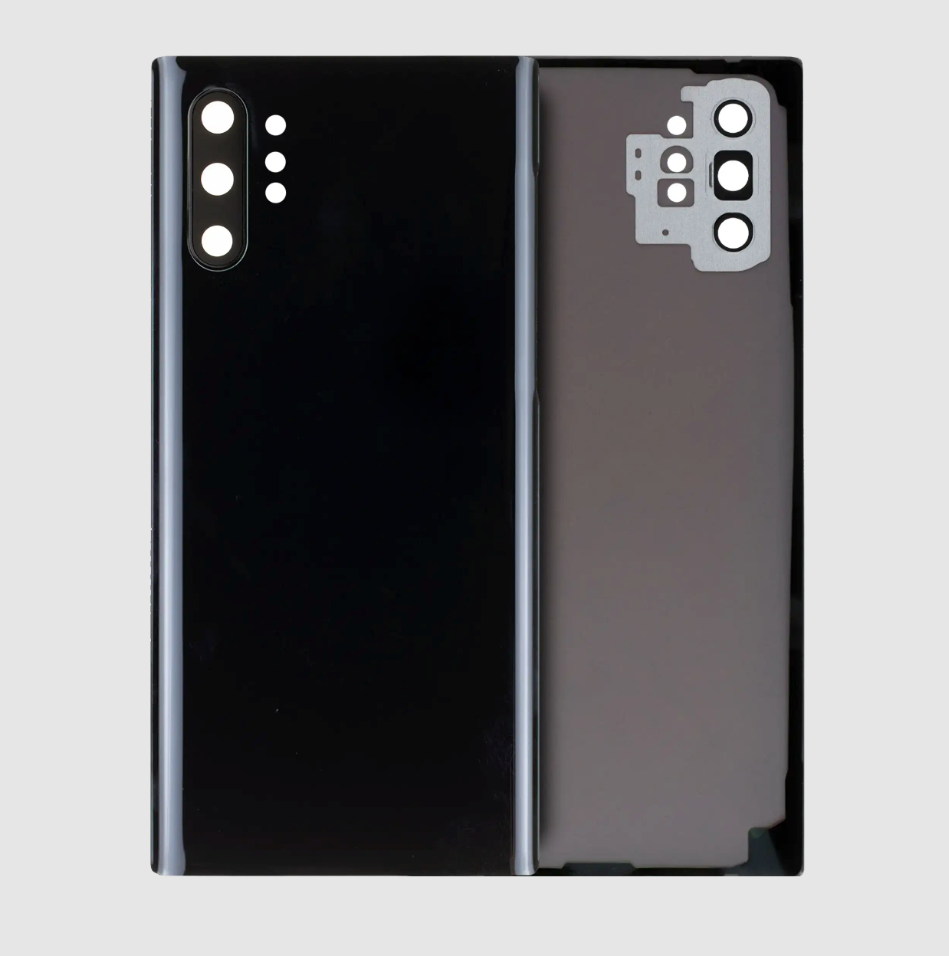 Back Cover Glass With Camera Lens For Samsung Galaxy Note 10 Plus / 5G (No Logo) (Aftermarket Plus) (Aura Black)