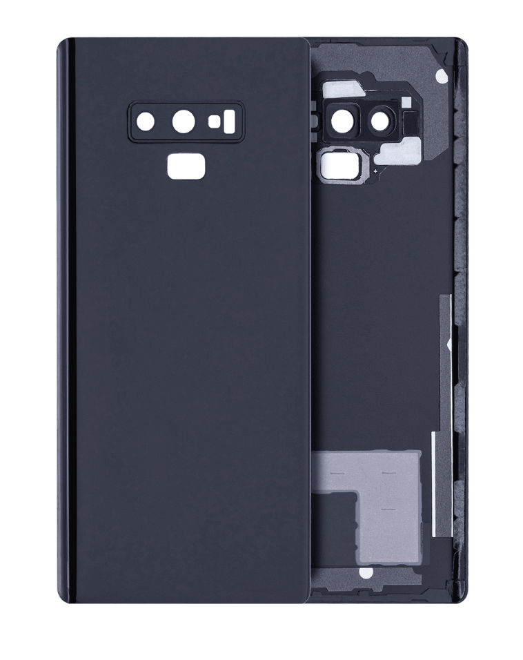Back Cover Glass With Camera Lens For Samsung Galaxy Note 9 (No Logo) (Aftermarket Plus) (Midnight Black)