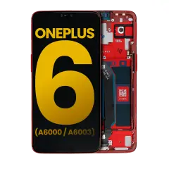 OLED Assembly With Frame For OnePlus 6 (A6000 / A6003) (Refurbished) (Amber Red)