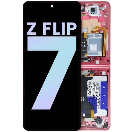 Inner OLED Assembly With Frame For Samsung Galaxy Z Flip 7 5G (US & International) (Service Pack) (Coral Red)