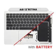 Top Case with Battery and Keyboard (ANSI US) For MacBook Air 13" A1932 (2018-2019) (Used OEM Pull: Grade B) (Silver)