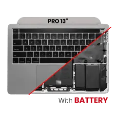 Top Case with Battery and Keyboard (ANSI US) For MacBook Pro 13" A2251 (2020) (Used OEM Pull: Grade B) (Space Gray)