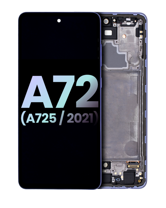 OLED Assembly With Frame For Samsung Galaxy A72 (A725 / 2021) (Service Pack) (Awesome Violet)