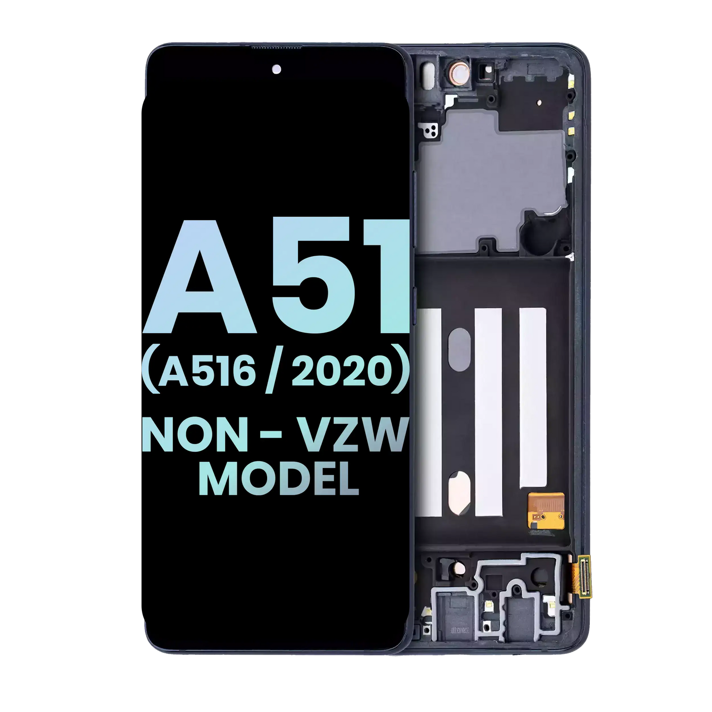 OLED Assembly With Frame For Samsung Galaxy A51 5G (A516 / 2020) (Non-Verizon 5G UW Frame) (Service Pack) (Prism Cube Black)