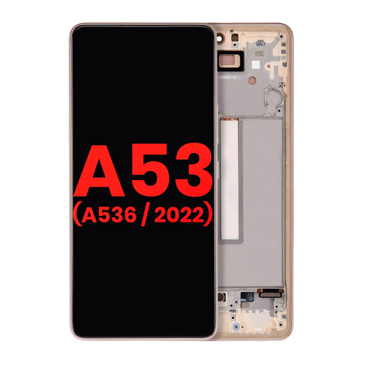 OLED Assembly With Frame For Samsung Galaxy A53 5G ( A536 / 2022) (6.46") (Aftermarket Plus) (Peach)