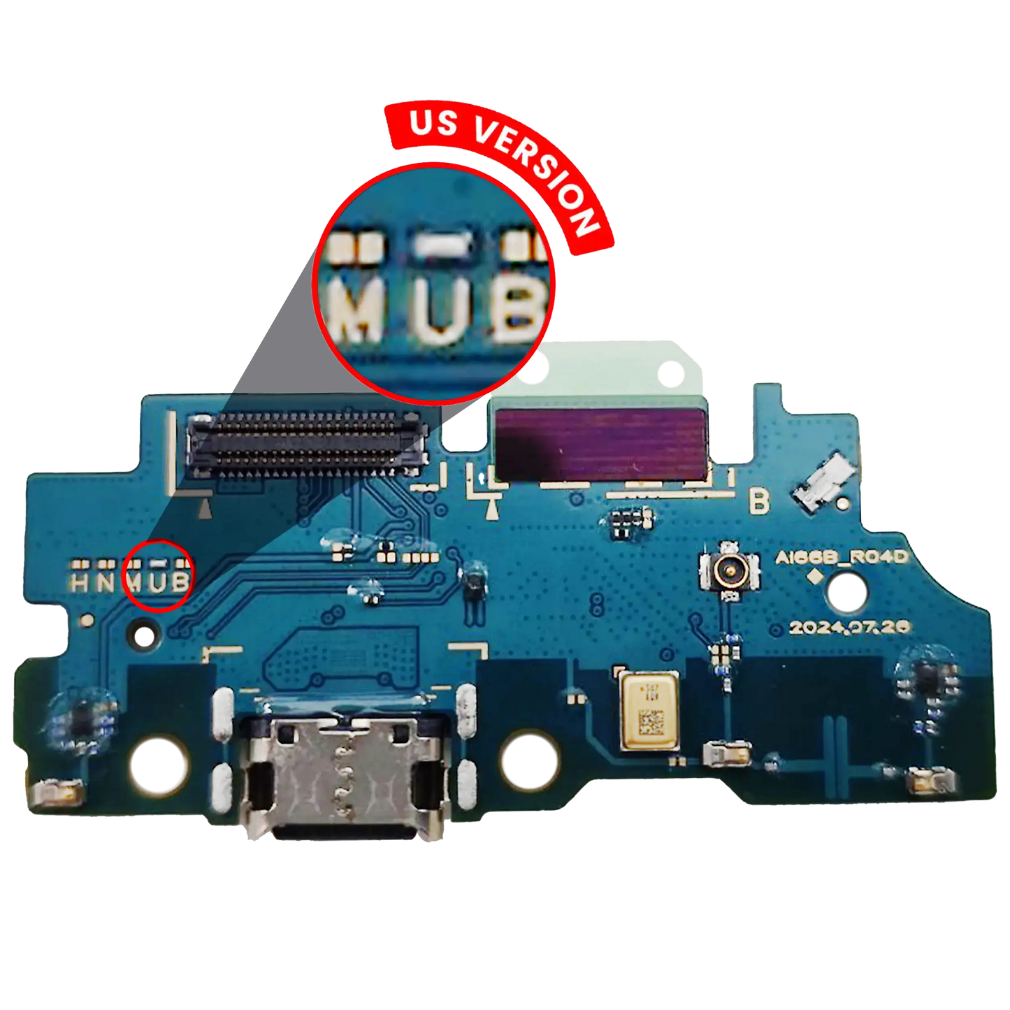 Charging Port With Board For Samsung Galaxy A16 5G (A166U / 2024) (US Version) (Premium)