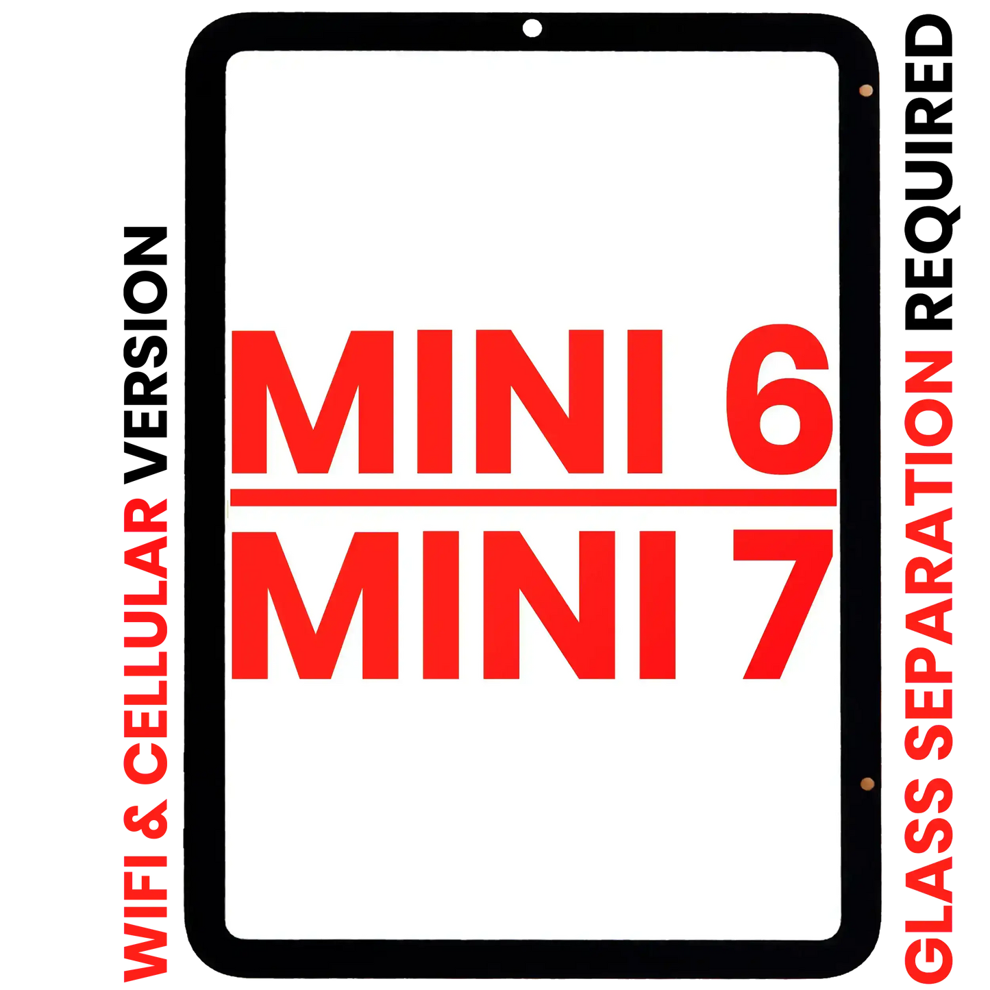 Digitizer For iPad Mini 6 (2021) / Mini 7 (2024) (WiFi / Cellular) (Glass Separation Required) (Aftermarket Plus) (All Colors)