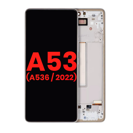 OLED Assembly With Frame For Samsung Galaxy A53 5G (A536 / 2022) (6.46") (Aftermarket Plus) (White)