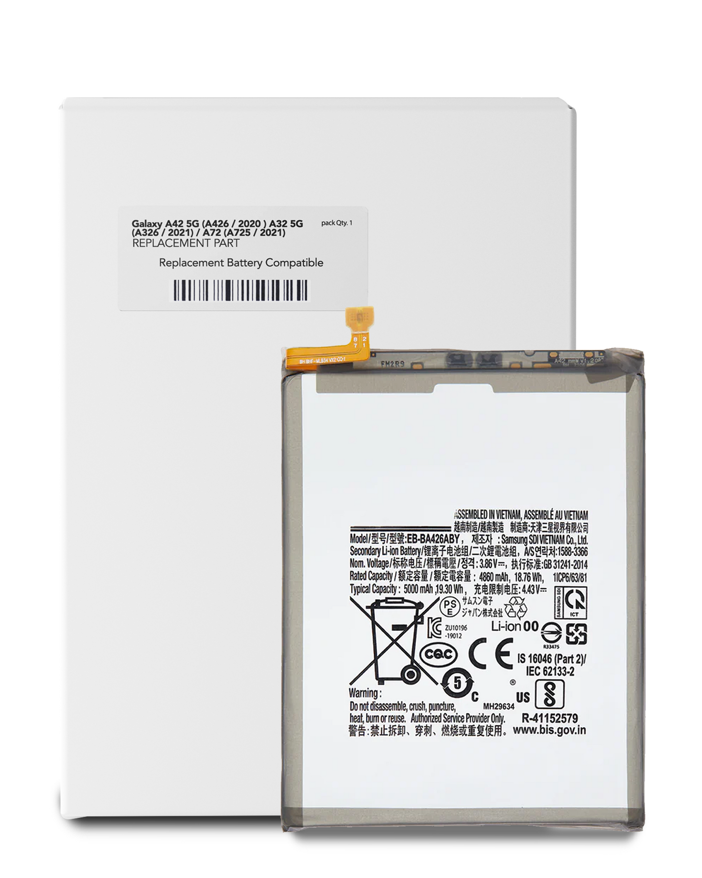 Replacement Battery For Samsung Galaxy A42 5G (A426 / 2020 ) A32 5G (A326 / 2021) / A72 (A725 / 2021) (Service Pack)