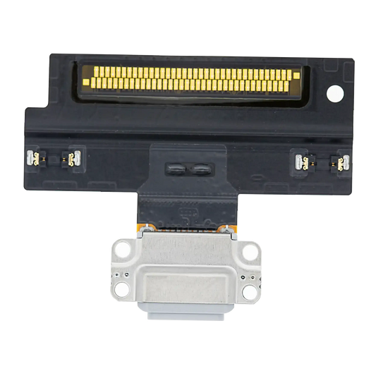 Charging Port Flex Cable For iPad Air 3 (Soldering Required) (White) (Premium) (White)