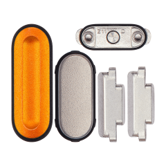 Sidekey Button Set For Watch Series Ultra(1st Gen) (49MM) (Orange / Silver) (5 Piece Set)