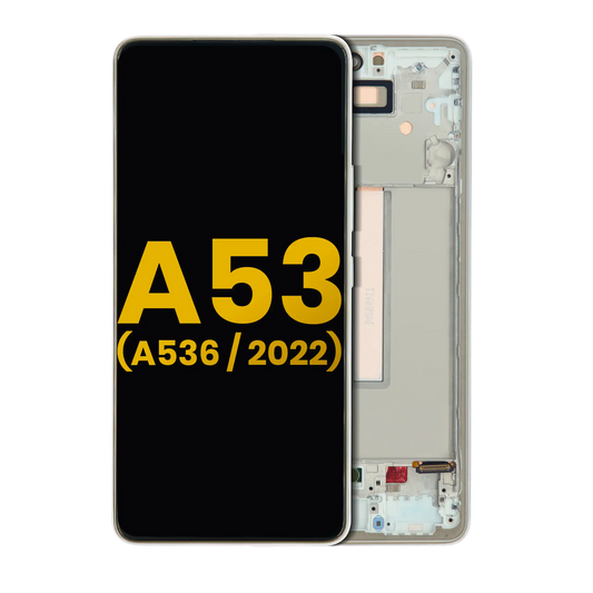 OLED Assembly With Frame For Samsung Galaxy A53 5G ( A536 / 2022) (Refurbished) (White)