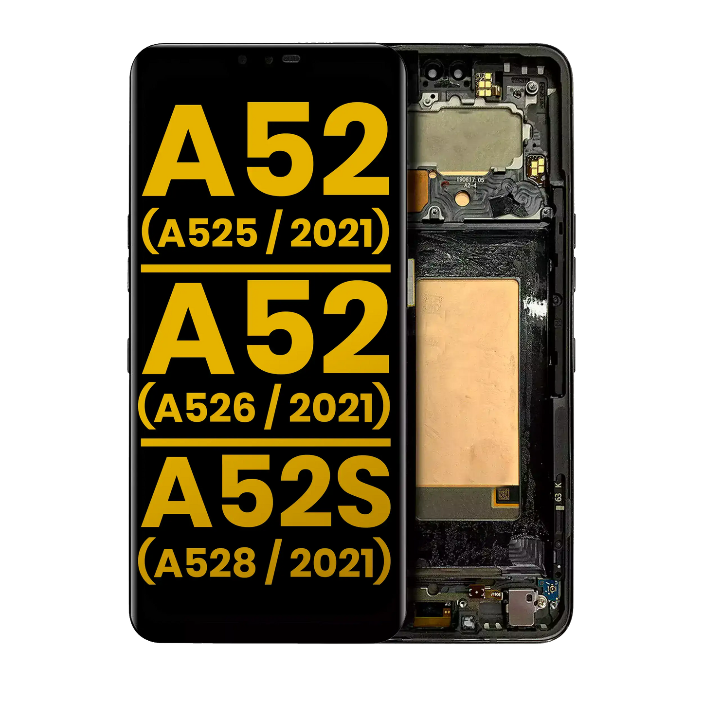 OLED Assembly With Frame For Samsung Galaxy A52 4G (A525 / 2021) / A52 5G (A526 / 2021) / A52S 5G (A528 / 2021) (Refurbished) (Awesome Blue)