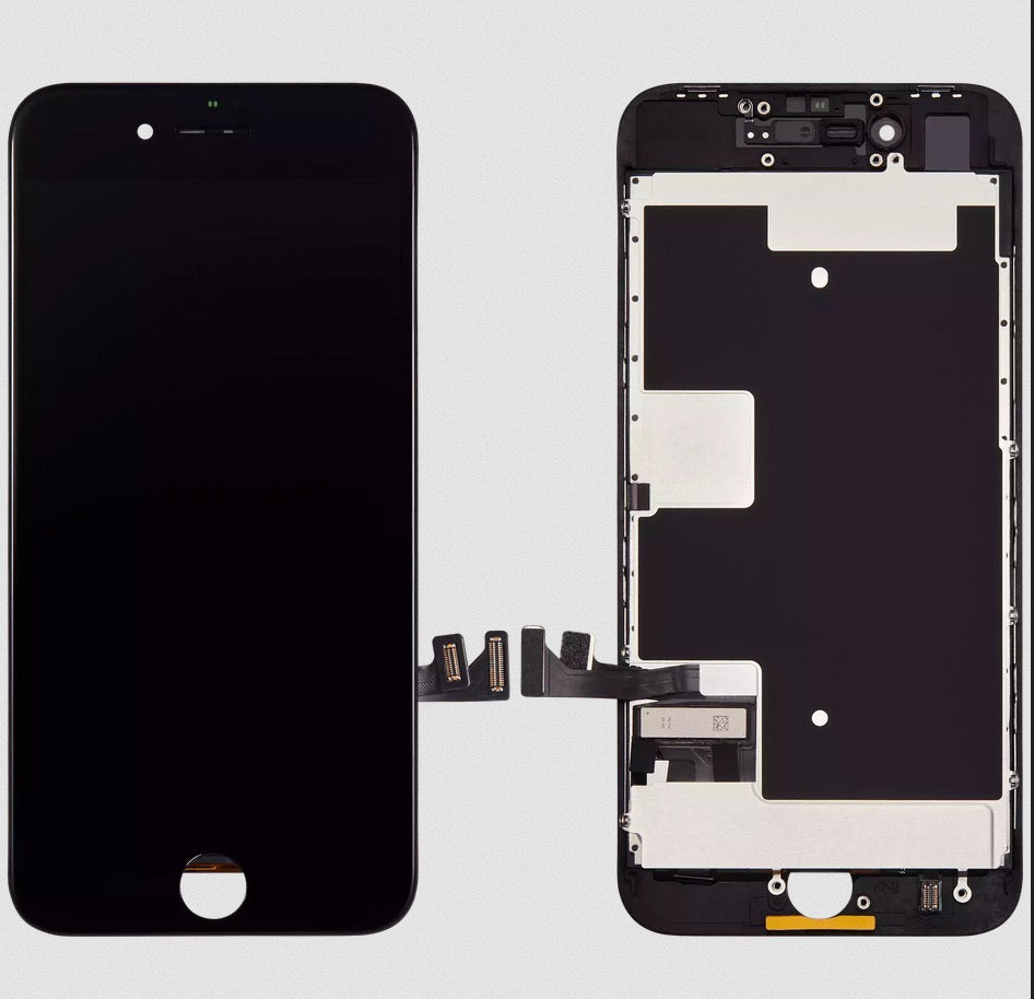 LCD Assembly With Steel Plate Compatible For iPhone 8 / SE (2020 / 2022) (Aftermarket) (Black)