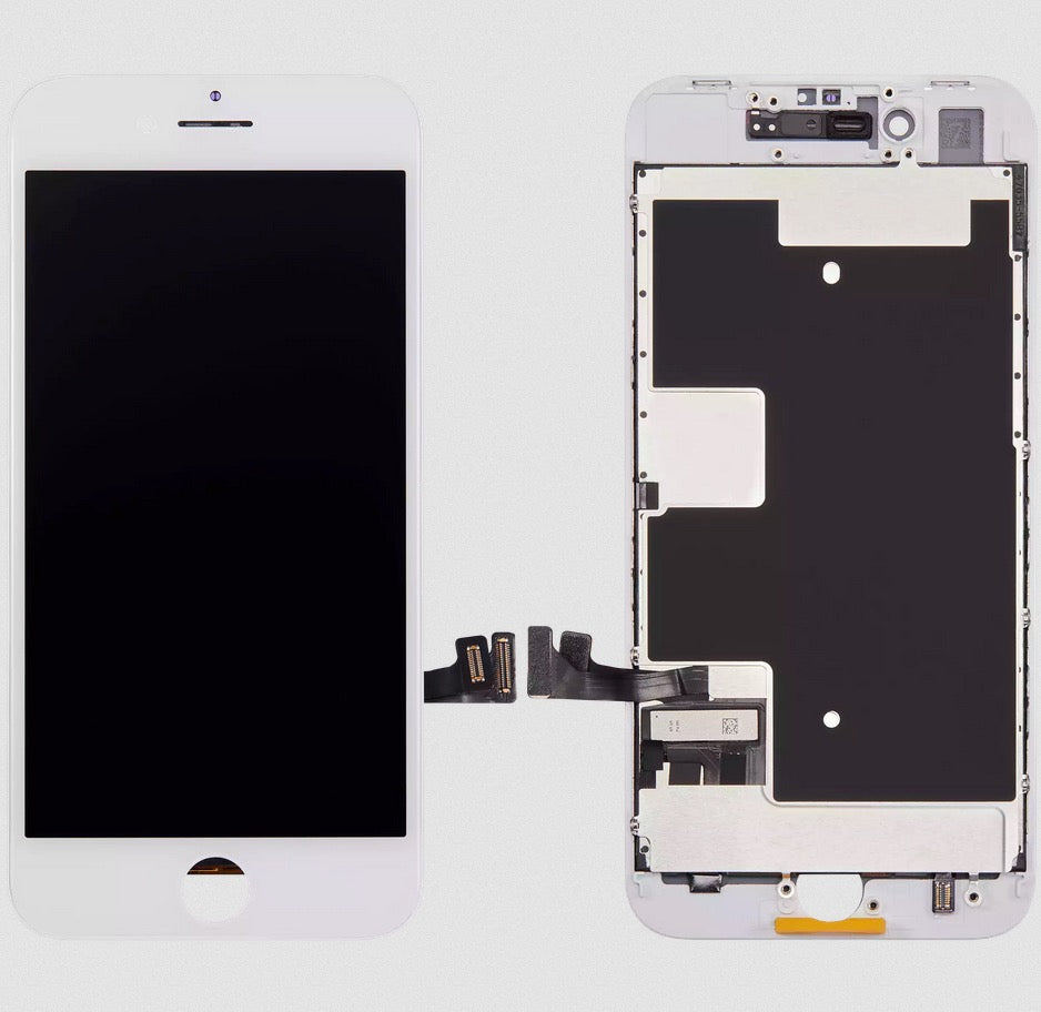 LCD Assembly With Steel Plate Compatible For iPhone 8 / SE (2020 / 2022) (Aftermarket) (White)