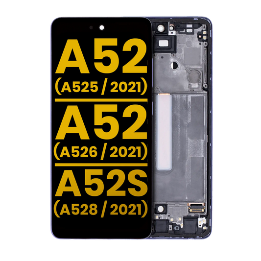 OLED Assembly With Frame For Samsung Galaxy A52 4G (A525 / 2021) / A52 5G (A526 / 2021) / A52S 5G (A528 / 2021) (Refurbished) (Awesome Violet)