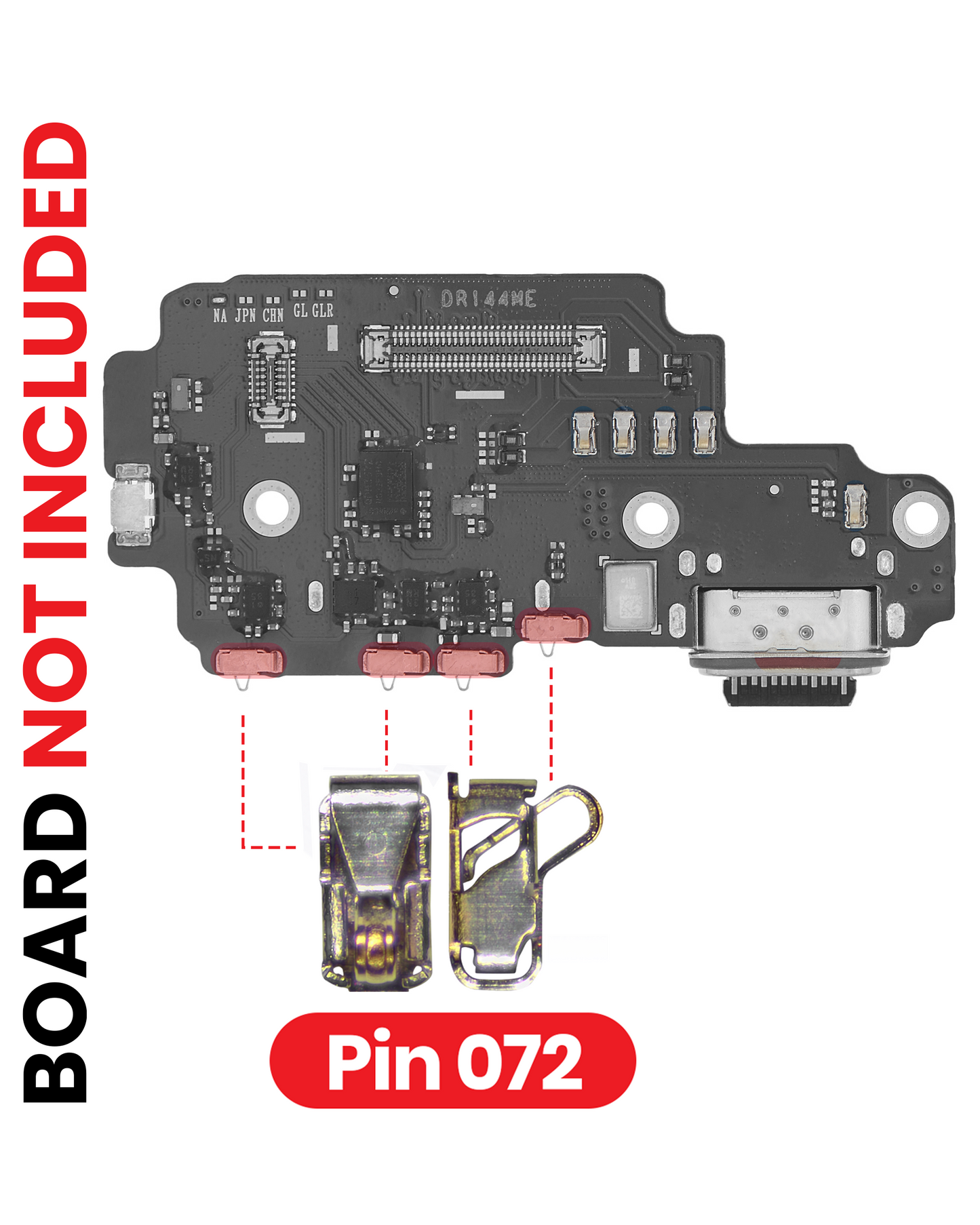 PCB Board Contact Pins (072) For All Samsung Models (Width: 1.6mm / Length: 2.2mm) (100 Pack)