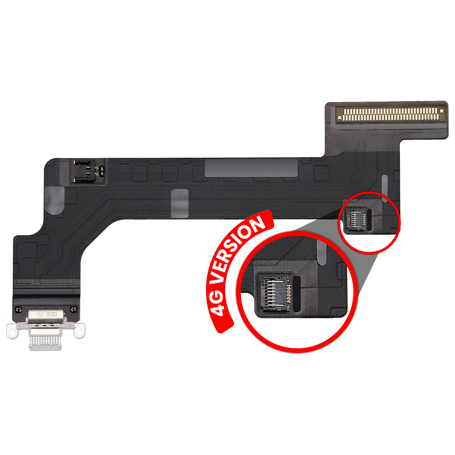 Charging Port Flex Cable For iPad 10 (2022) (Cellular) (Premium) (Silver)
