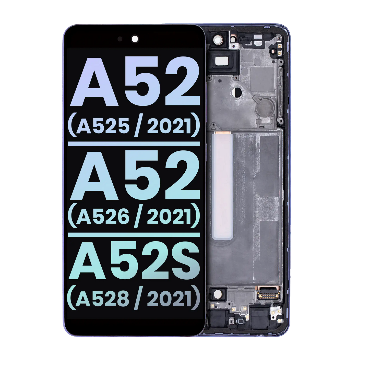 OLED Assembly With Frame For Samsung Galaxy A52 4G (A525 / 2021) / A52 5G (A526 / 2021) / A52S 5G (A528/2021) (Service Pack) (Awesome Violet)