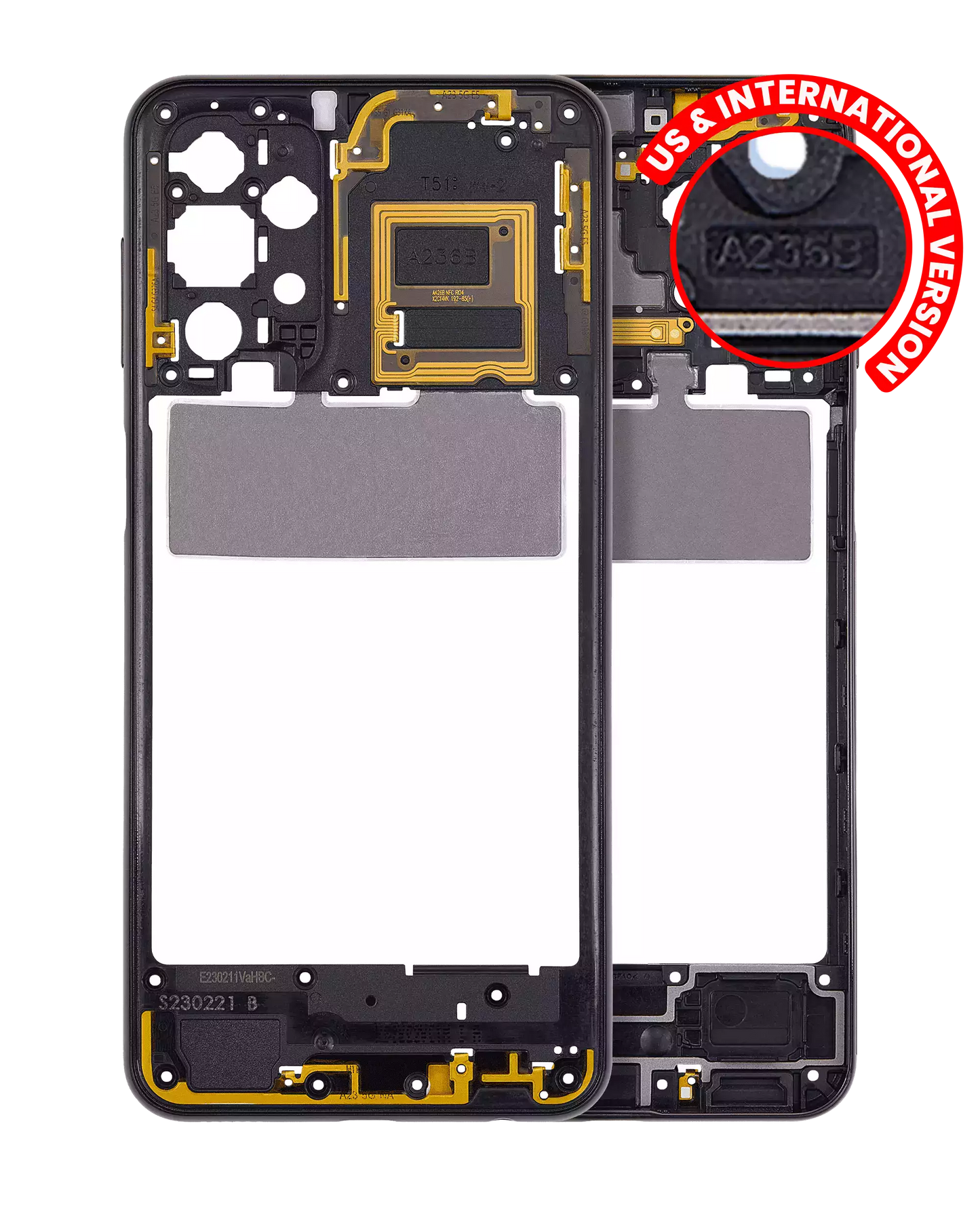 Mid-Frame Housing For Samsung Galaxy A23 5G (A236B / 2022) (International Version) (Black)