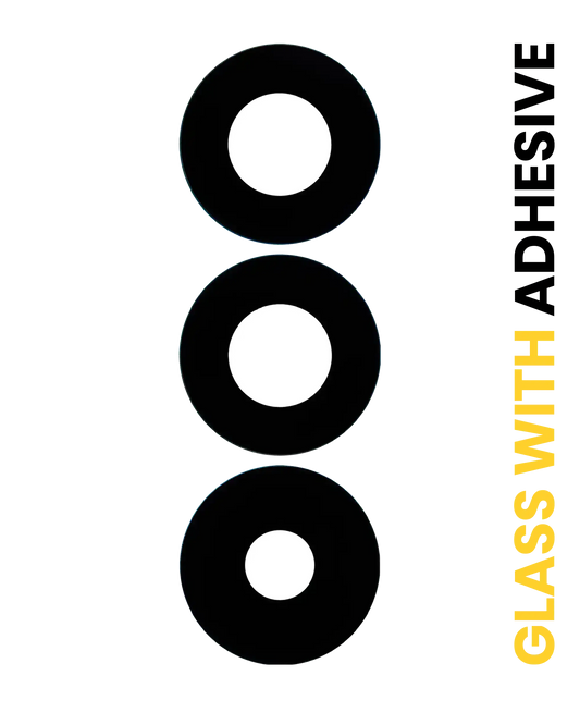 Back Camera Lens (Glass Only) With Adhesive For Samsung Galaxy A25 5G (A256 / 2023) (3 Piece Set)